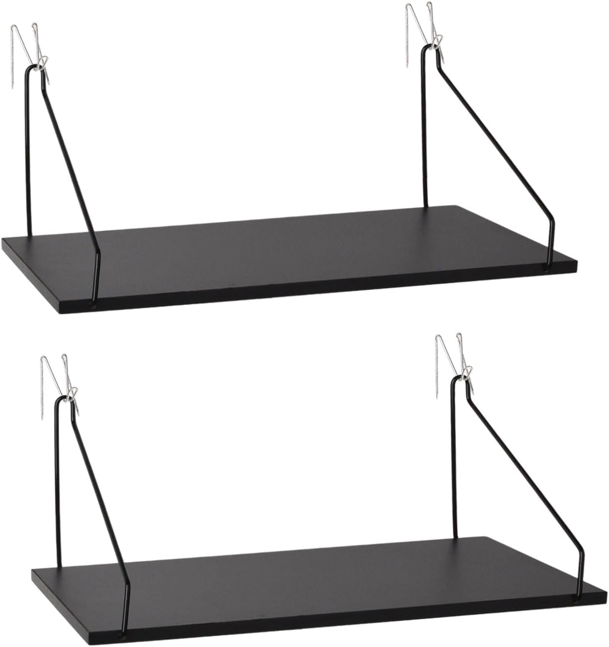 Fabric Wall Cubicle Shelf with Hooks for Work Decor, 11.8' Wooden Cubicle Organizer Storage Shelf with Hangers Cubicle Accessories for Women Men Desk, 2 Pack Black