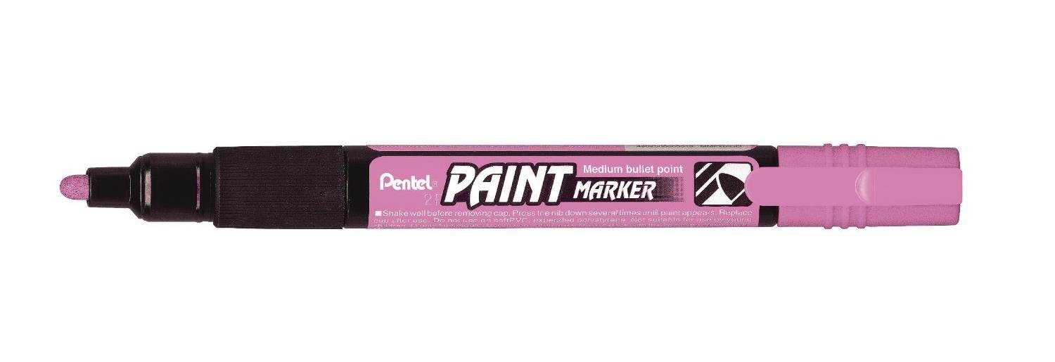 Pentel 4.0mm Bullet Point Paint Marker with Cellulose Based Paint Permanent Vivid Colours - Pink