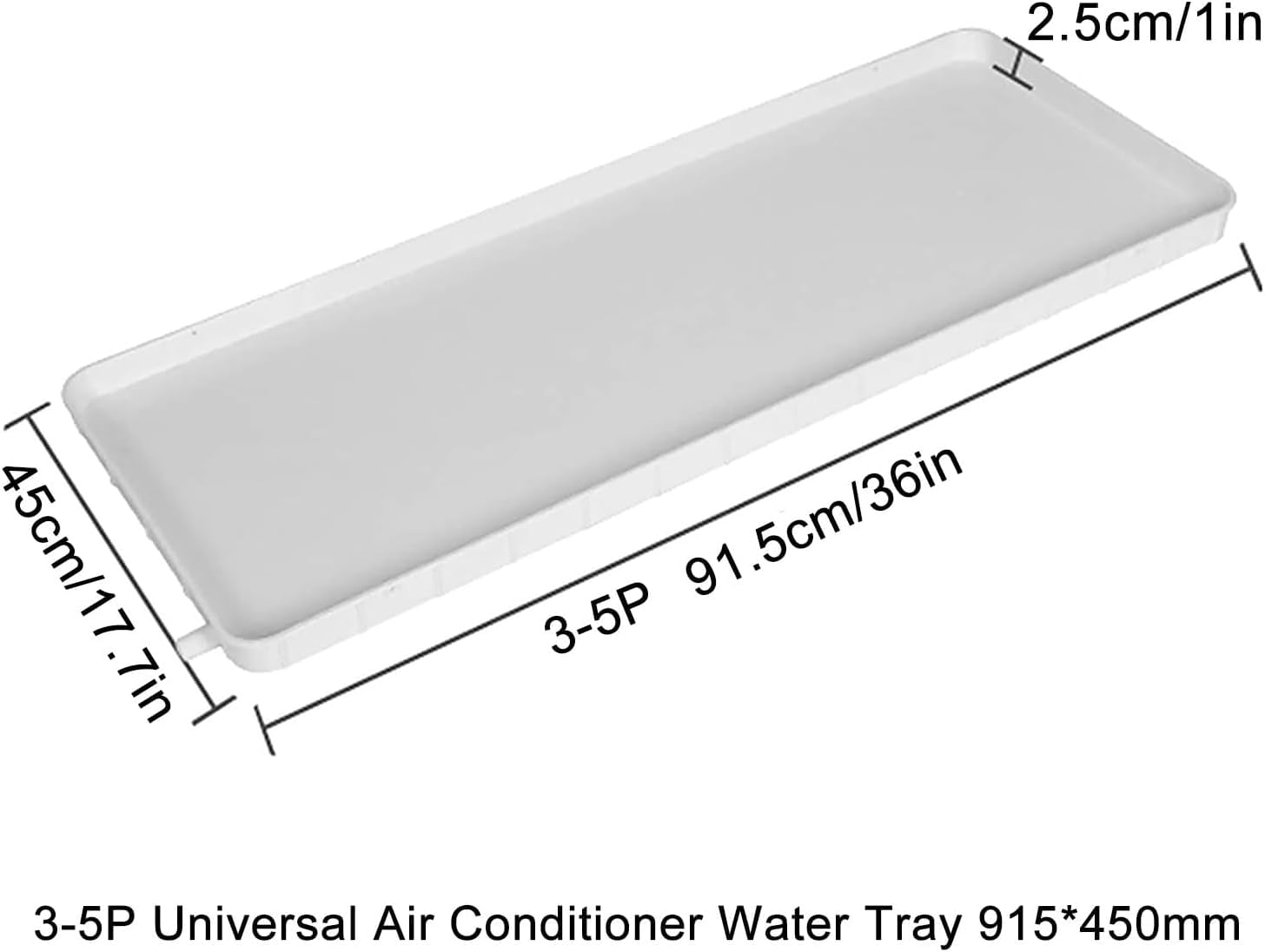 Bandeja de Goteo para condensado de Aire Acondicionado, Sumergible con desagüe, para Aire Acondicionado Split Interior/Exterior (81,5 x 33 cm / 32 x 13 Pulgadas, Manguera de 3 m)