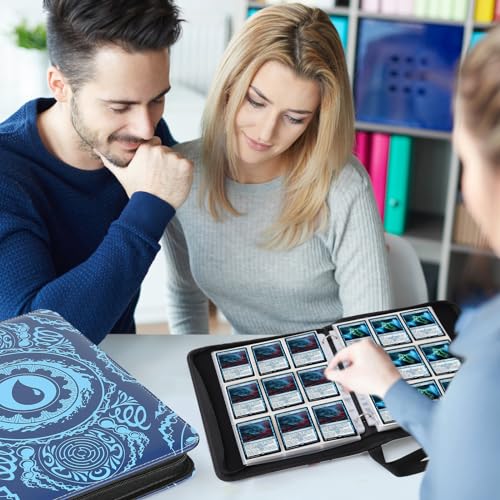 Image of 9-Pocket Card Binder for MTG,720 Double Sided Pocket PU Trading Collection Binder,Premium Collector Card Album for MTG,TCG,Yugioh,Game Cards(Blue)
