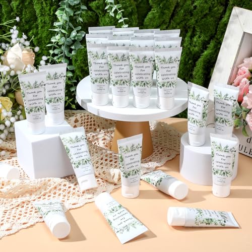 Image of 24 Pcs Mini Sunscreen Bulk for Summer Party Wedding SPF 30 Water Resistant Sunscreen Lotion Bulk 1oz Travel Size for Thank You Gifts Wedding Supplies (Eucalyptus Leaves)