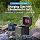 TELESIN Dreifach-Ladegerät und Akku-Speicherbox mit 3 Kanälen Ladegerät mit 2 wiederaufladbaren Lithium-Ionen-Akkus für GoPro Hero 12 Hero 11 Hero 10 Hero 9 Black (Ladegerät + 2 Akkus)
