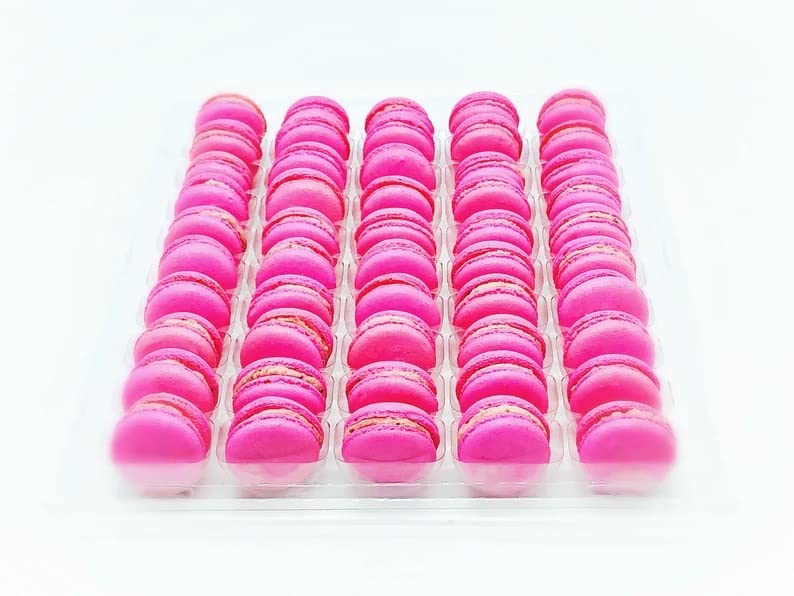 50 Pack Gluten Free French Raspberry Macaron | A great addition for your bakery establishment or your next party
