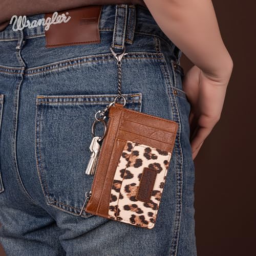 Image of Montana West X Wrangler Keychain Wristlet Wallet Women Small Wallets for Women Slim Credit Card Holder Women's Card & ID Cases Ladies Female with Coin Purse