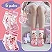 Queenshin Pink Fairy Girls Novelty Socks 5-7Y Cute Cartoon Funny Fashion Kids Toddler Crew Socks 6 Pairs Birthday Gift