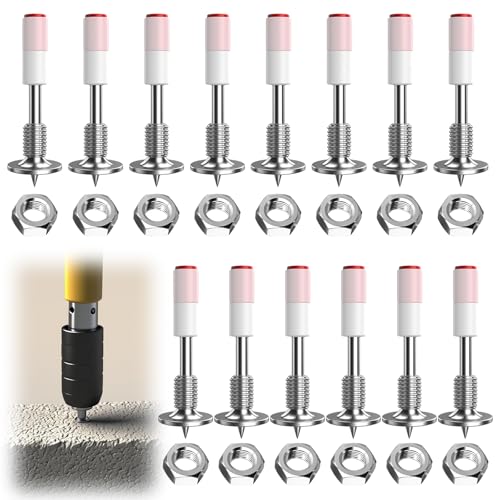 200 clavos para pistolas de clavos con tuercas M8, pistola de clavos, clavos de acero de 7,3 mm, clavos redondos de acero manuales para pistola de uñas, dispositivo de disparo de pernos, clavos para