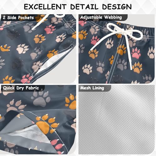 Boys Swim Trunks Quick Dry UPF 50+ Beach Board Shorts Kids Bathing Suits Swimsuit 2T Footprint3