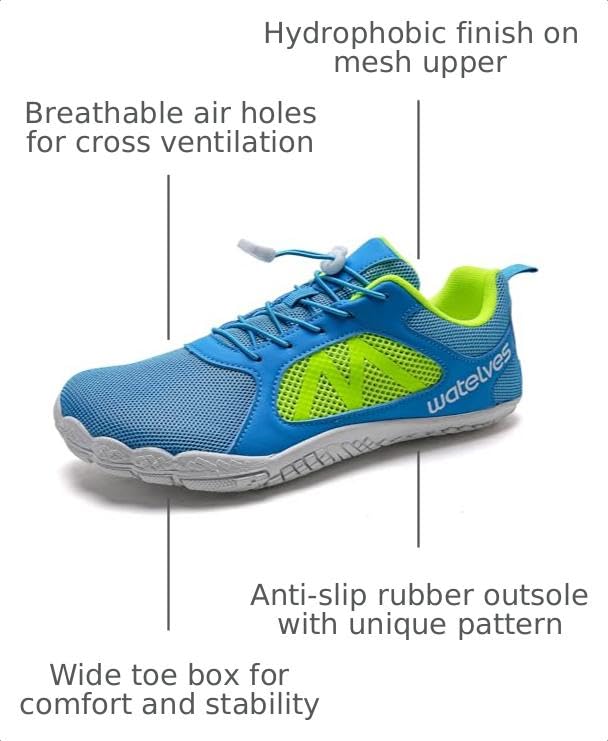 Image of WateLves Barefoot Water Shoes for Women Men Wide Toe Quick-Dry Lightweight Mesh Breathable Aqua Shoes for Beach Swim Yoga Exercise Surf Pool Boat