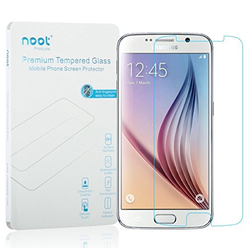 Galaxy S6 Screen Protector, NOOTPRODUCTS 0.33mm 9H Tempered Glass with Anti Shatter, Finger Print, Scratch Proof and Rounded Edges for Samsung Galaxy S6