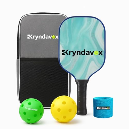 Kryndavox Carbon Fiber Pickleball Paddle – USAPA Approved Pickleball Racket for Men & Women, Lightweight Durable Paddle with Comfortable Grip for All Skill Levels（Blue）