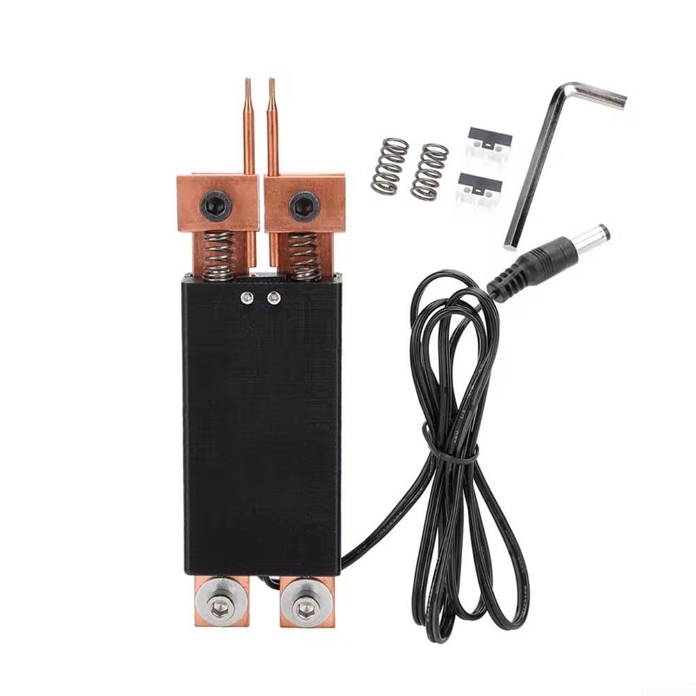 Saldatrice a punti a batteria DC412V progettata per prestazioni con ottone spesso, include 2 aghi concentrici e molle per una saldatura efficace