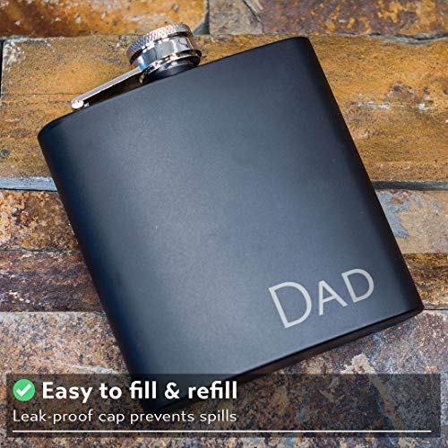 Matte Black 6 Oz Flask For Dad | Dad Gift / Fathers Day Gift #TOP2