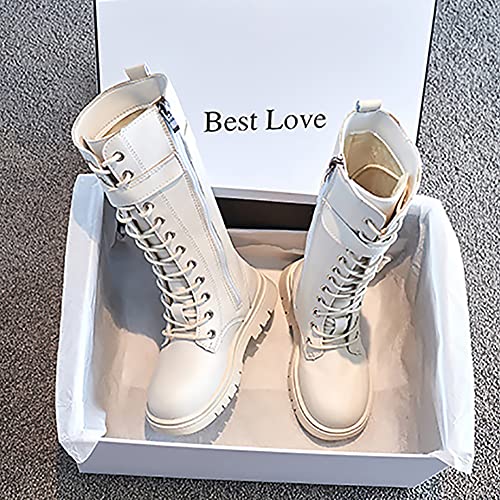 Girls Winter Warm Fur Riding Boots Knee High PU Leather Motorcycle boots3