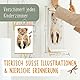 Amari ® Baby Fußabdruck Set mit 2 Tierpostern (Motiv Löwe) & Clean Touch Pad - Geschenke zur Geburt - Fußabdruck Baby Tierbild - Baby Abdruckset - Fussabdruck Baby - Babyparty Geschenk