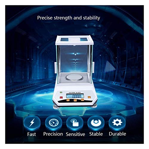 Báscula electrónica de precisión 500g 0.001g blanco miniatura 4