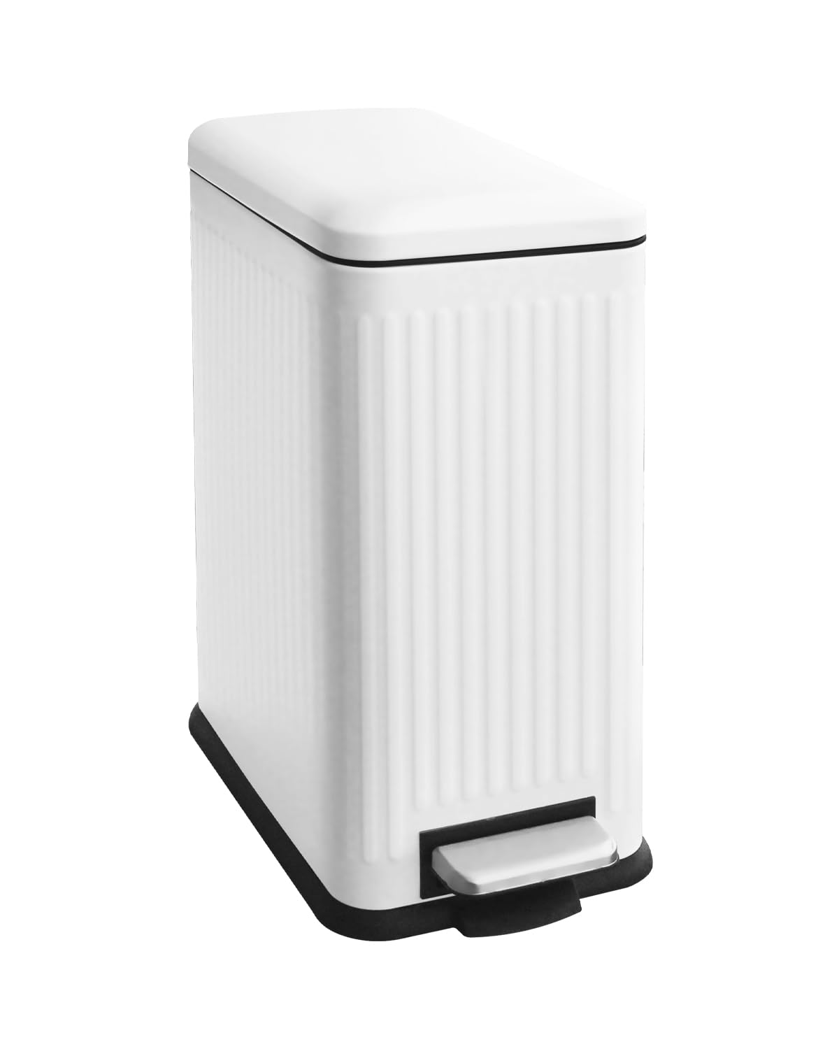 JM ·YIPENG Kitchen Bin, 17L Pedal Bin, Soft Close Lid, Stays Open, Inner Bucket,Slim bins for Bathroom, Bedroom, Living room or Office,Embossed Design