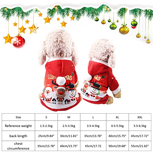 Yanmucy Pet Christmas Costumes Cat Christmas Outfit Dog Christmas Clothes Santa Costume Warm Hoodies Xmas Pet Clothes Suit for Small Medium Dogs Puppy Cats (Medium - Image 2