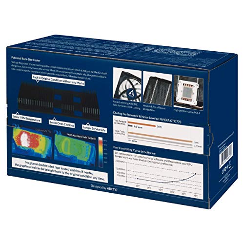 Arctic Accelero Twin Turbo III - Enfriador con 2 Ventiladores de 92 mm de Tarjetas gráficas silenciosos y disipador - Negro