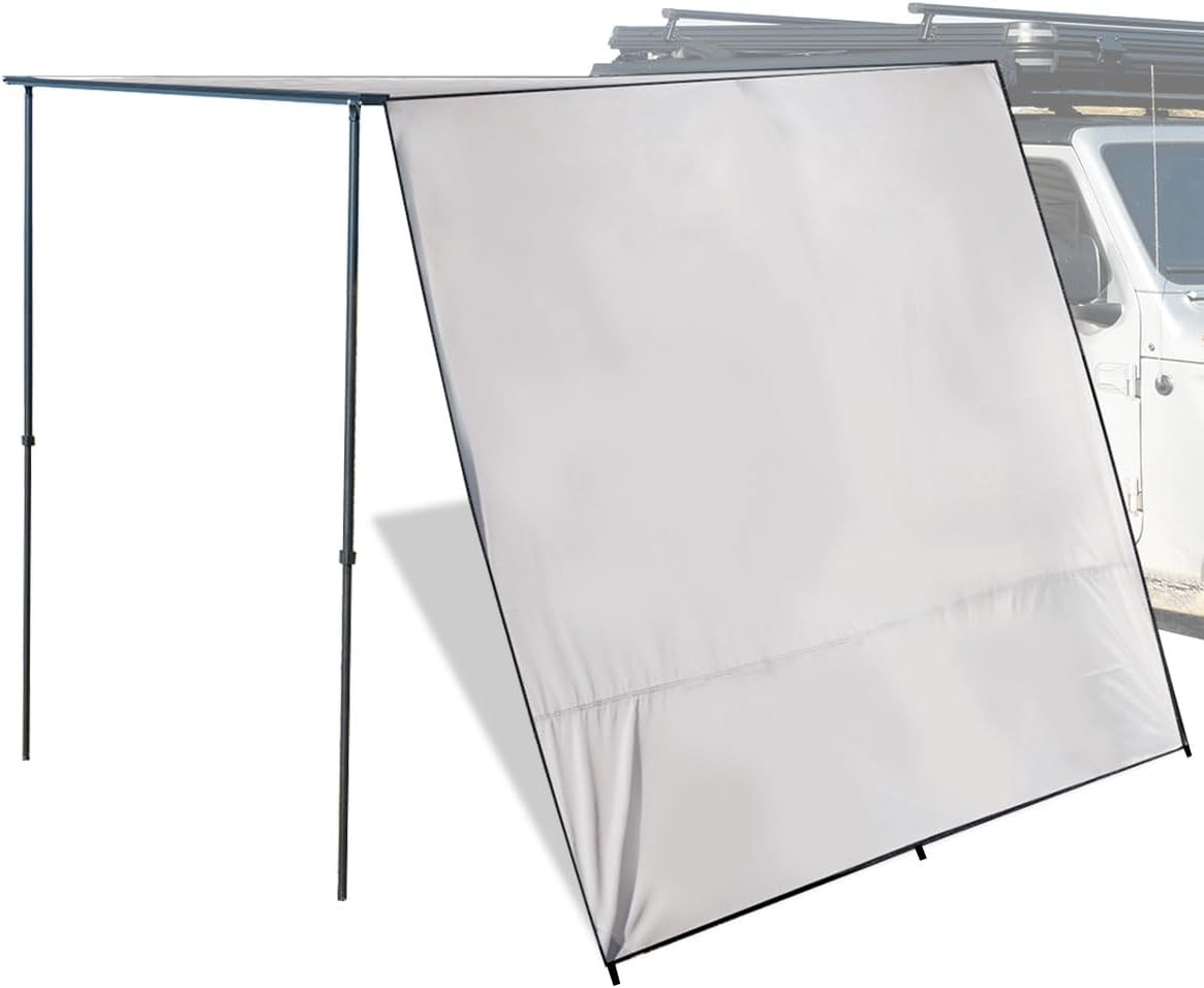 NOVSIGHT Awning Wall Side, 6.6ft x 10ft, 420D PU 3000mm Waterproof Windbreak Extension for Vehicle Awning, UV50+ for Extra Sun Shade and Privacy