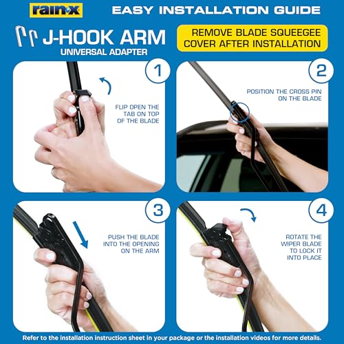 Image of Rain-X Silicone AdvantEdge Wiper Blade 14 inch Windshield Wiper Blades Replacement, All-Weather Performance Lasts 2X Longer, Premium Beam, Installock Adapter for Easy Fit (Pack of 1)