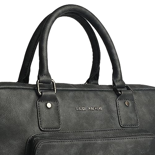 Image of Gauge Machine Professional Vegan Leather Messenger Briefcase Bag for Office |Fits upto 14 /15 / 16 inch Laptop |Separate Padded Laptop Compartment |Water Resistant |Men & Women |16L