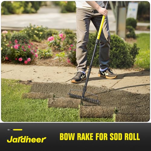Jardineer Bow Rake Heavy Duty, Long Handle Metal Rakes for Gravel, Rocks, Lawns Leaves, Soil Leveling, Landscaping, Garden Rake with 18 Steel Tines (150 cm) 6 Jardineer Bow Rake Heavy Duty, Long Handle Metal Rakes for Gravel, Rocks, Lawns Leaves, Soil Leveling, Landscaping, Garden Rake with 18 Steel Tines (150 cm) - Image 6