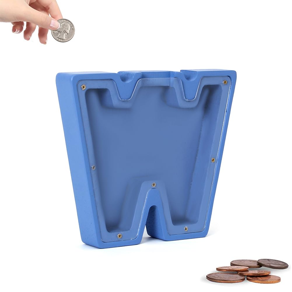 Wooden Piggy Bank, Personalized Letters Coin Bank Piggy Bank, Creative Twenty-six English Alphabet Letter Storage Tank, Money Box Wooden Piggy Bank