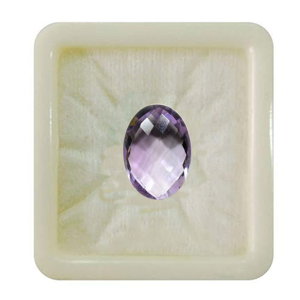 GemsonclickNatural lab Certified Purple Amethyst Gemstone 2.25 To 10.25 Ratti Astrological Kumbh Rashi (Aquarius) Upratna Katela Shaniwar (jupiter) February Birthstone jewelry making gemstone