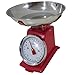 Bilancia ROSSA da cucina 10 KG meccanica analogica con stile retro' in metallo con piatto in acciaio, EURONOVITA'