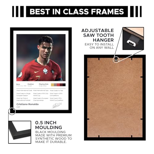 Image of CodersParadise CR7-Inspired Football Icon Poster Frame | Premium A4 Framed Wall Art for Bedroom, Office & Gaming Setup | Elite Athlete Tribute Decor for Fans & Collectors