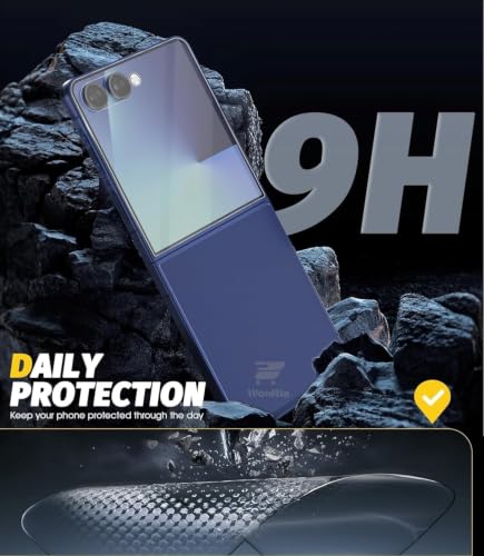 Image of WonRia Pack 1 - Tempered Glass Compatible with Samsung Galaxy Z Flip 8 5G Edges to Edge 9H Hardness Screen Glass Protector with Easy Installation kit