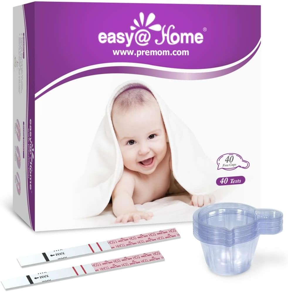 EasyHome 40 Pack Pregnancy Test Strips with Cups Kit Early Detection
