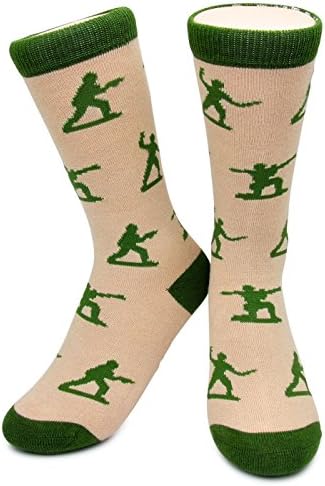 Army Men Socks by Neon Eaters - Kids Womens & Mens Size Novelty Funky Fun Soft Socks - 100 comfort guarantee LARGE W 6-10 M 5-9 Army Men
