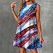 July 4th Dresses Women Dressy Festival Sleeveless Graphic Fashion Maternity Lounge Sleeveless 4th of July Outfit Vestidos De Verano para Mujer 2025 Sky Blue