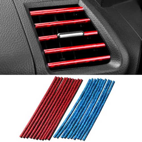 20 Piezas Tiras Decorativas para el Aire Acondicionado del Coche, Tira Decorativa Salida de Aire para Coche, Tira Moldura Interior de Coche Aire Acondicionado de Coche Ajuste Interior del Coche