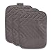 DII 100% Cotton, Machine Washable, Everyday Kitchen Basic, Heat Resistant, Quilted Pocket Pot Holder, Cooking and Baking, 8 x 8", Set of 3- Gray
