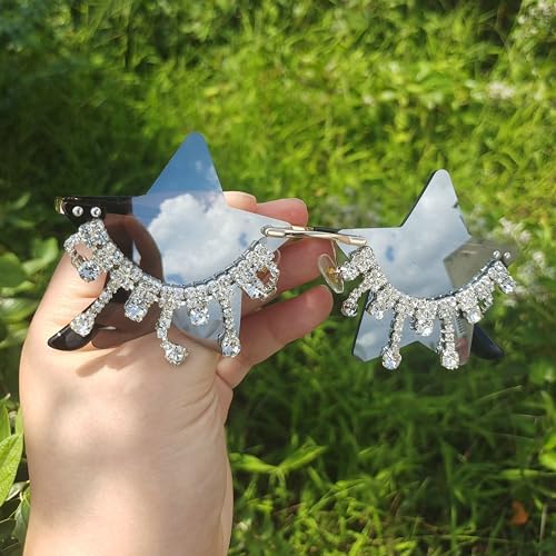 helena Tassel Star Sunglasses Women Crystal Tassels Sun Glasses Unique bling bling Diamond Pentagram Eyeglasses3