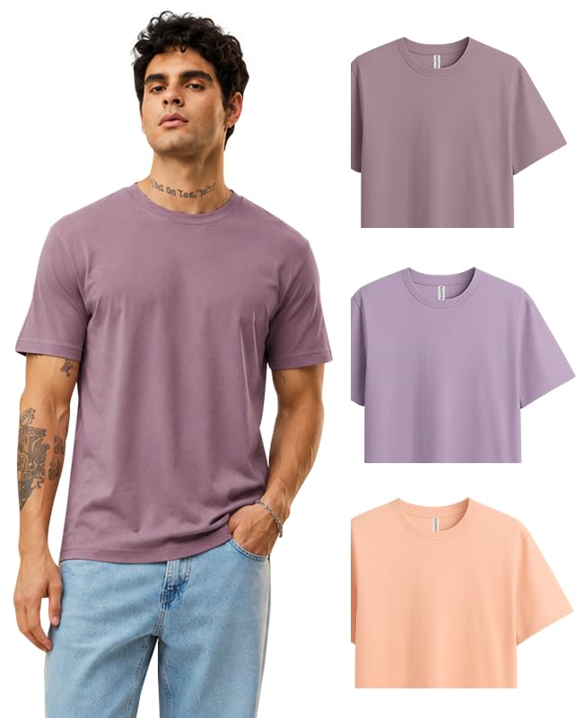 Image of Sleepynuts Men's Everyday Wear Crew Neck Regular Fit T-Shirt | Half Sleeve Solid Plain Casual T-Shirt for Men | Soft Breathable Fabric |