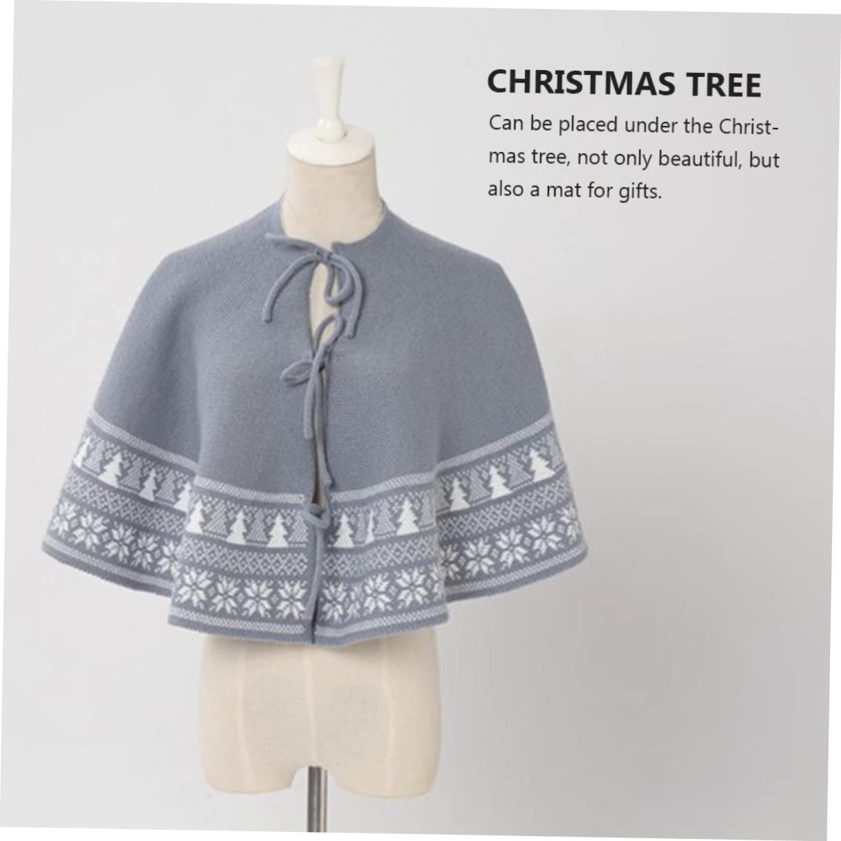 COLLBATH 1pezzi Grembiule Per Albero Di Natale in Maglia Fiori Elementi Natalizi Decorazione Versatile Per Casa e Evento