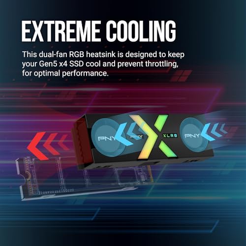Image of PNY CS3150 XLR8 Gaming Epic-X RGB 2TB PCIe Gen5 x4 NVMe M.2 SSD with RGB Heatsink - Microsoft DirectStorage Compatible - up to 12,000 MB /s Read - M280CS3150XHS-2TB-RB