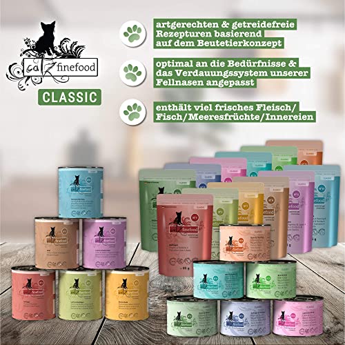 catz finefood N° 15 Huhn & Fasan Feinkost Katzenfutter nass, verfeinert mit Quinoa & Kresse, 6 x 200g Dosen