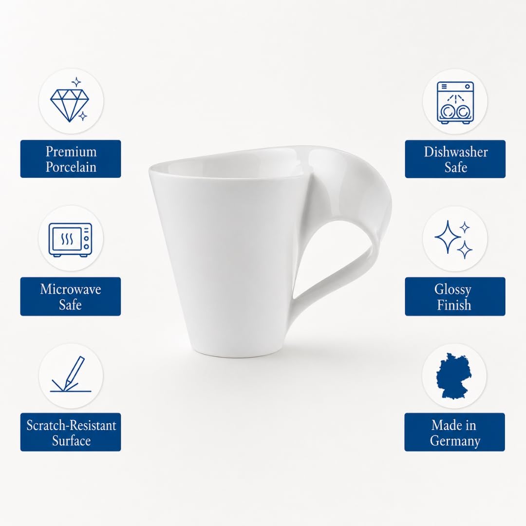 Villeroy & Boch Caneca de café de porcelana New Wave, 1 unidade