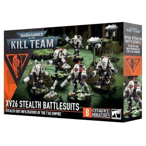 Games Workshop Kill Team XV26 Stealth Battlesuits Miniatures Set, T’au Empire Multipart Plastic Models for Warhammer 40,000 and Kill Team