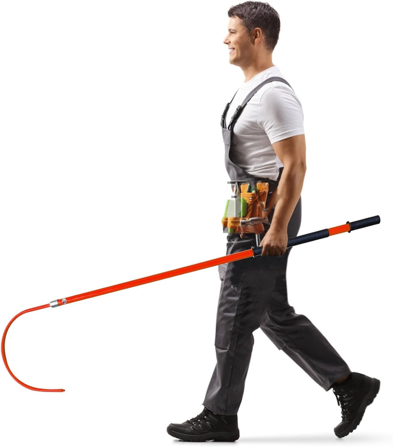 Rescue Hook Emergency Lifesaving Pole High Voltage Insulated Rescue Hook for Fire Electrician, Anti-electrocution Rescue Hook/Insulated Electrical Lifeguard Rod Kit, Safety Tool(Red,1m/100cm/3.3ft)