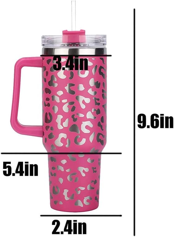 Miniatura 6 de BeyondNice Taza de café doble de acero inoxidable, vaso de 40 onzas con asa, aislado con popote y funda de silicona, apto para lavavajillas