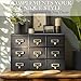 Flexzion Apothecary Cabinet with Drawers - 9 Vintage Apothecary Drawers Desktop Organizer for Home & Office - Wooden Tabletop Library Card Catalog Cabinet Storage for Jewelry, Makeup & Tools, Black