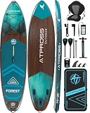 ATPROSS Tavola SUP Gonfiabile con Sedile Kayak e Accessori, 350x85cm Stand Up Paddle Extra Largo per 2 Persone, Portata 200kg, Canoa Gonfiabile 2 Posti Stabile e Antiscivolo per Mare e Surf