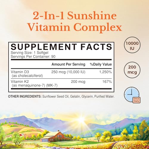 Vitalitown Vitamin D3 K2 Softgels