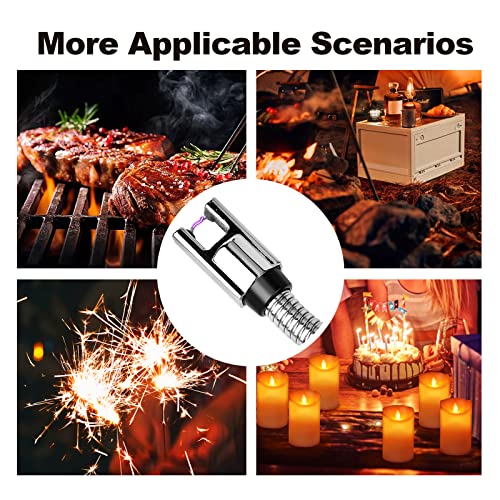 Image of 2 Pack Electric Candle Lighter, Cool Rechargeable, Plasma,Arc, Grill,USB,Windproof, Flameless, with Flexible Neck Lighters. Ideal for Candles,BBQs,Camping,Kitchen,Fireplace,Fireworks, etc.