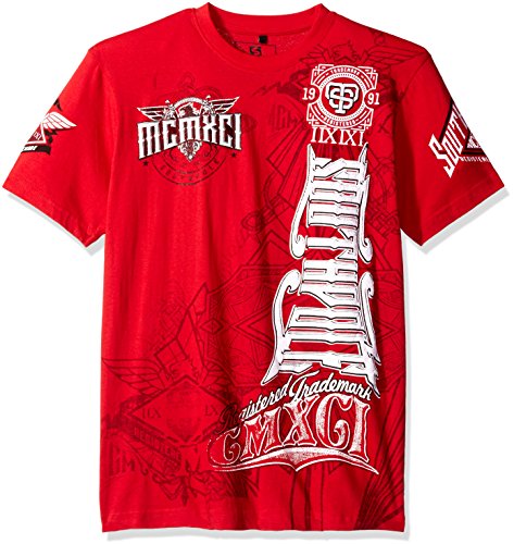 Southpole Men's Short Sleeve Puff Screen Print Graphic Tee Logo